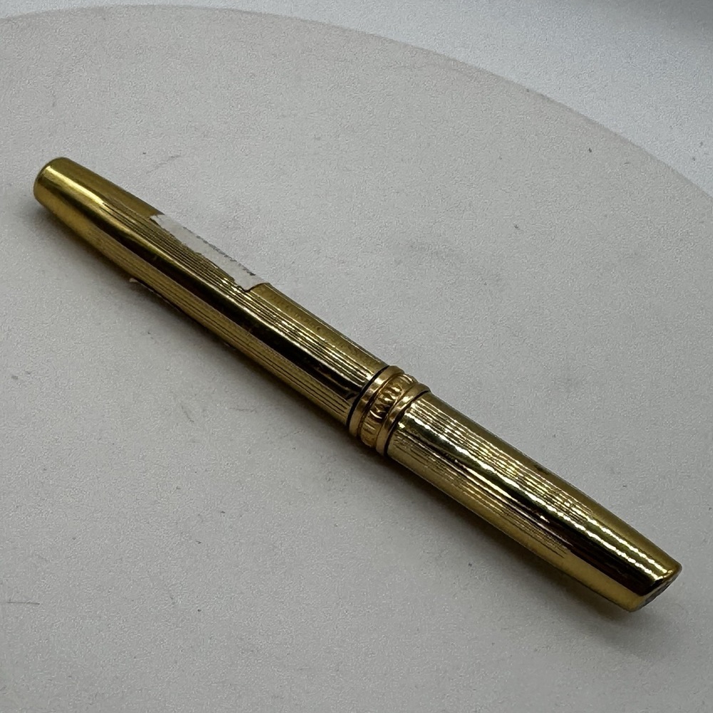 Vtg 1940s Max Factor Hollywood Glam Gold Tone Mascara Tube w/Original Sticker